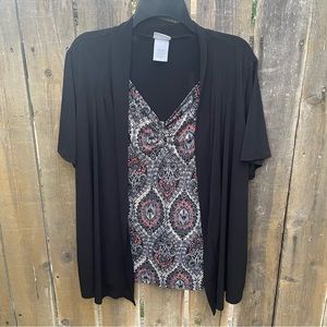 Mock Tank-top With Cardigan Sz.2X - GUC